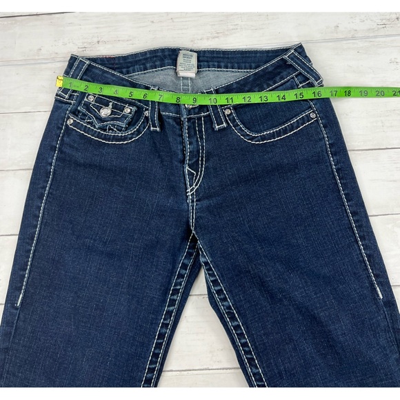 True Religion USA Made Women’s Size 31 Disco Billy Big T Denim Blue Jeans - Picture 10 of 14